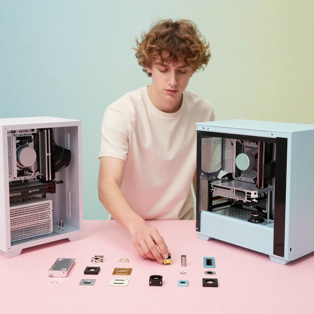 Modern computer assembly workspace